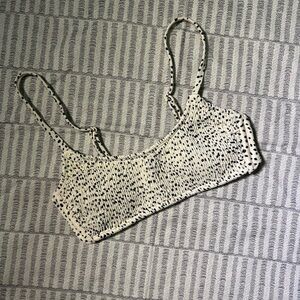 Women's White and Black Spotted Bralette
